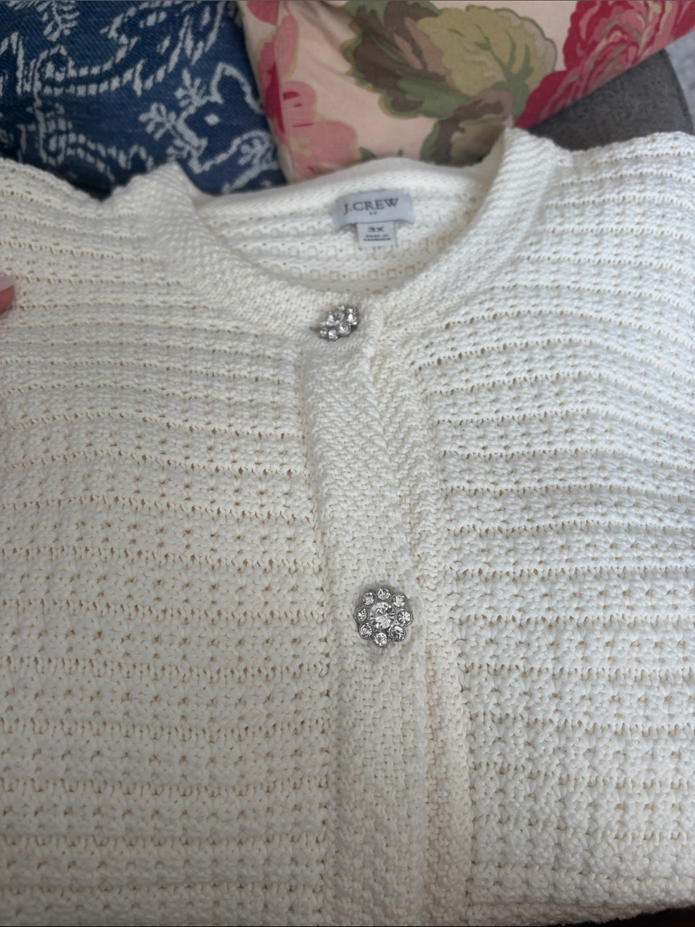 Lady jacket cardigan with gem buttons